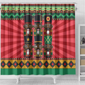 Black Nutcrackers Shower Curtain Afro Christmas