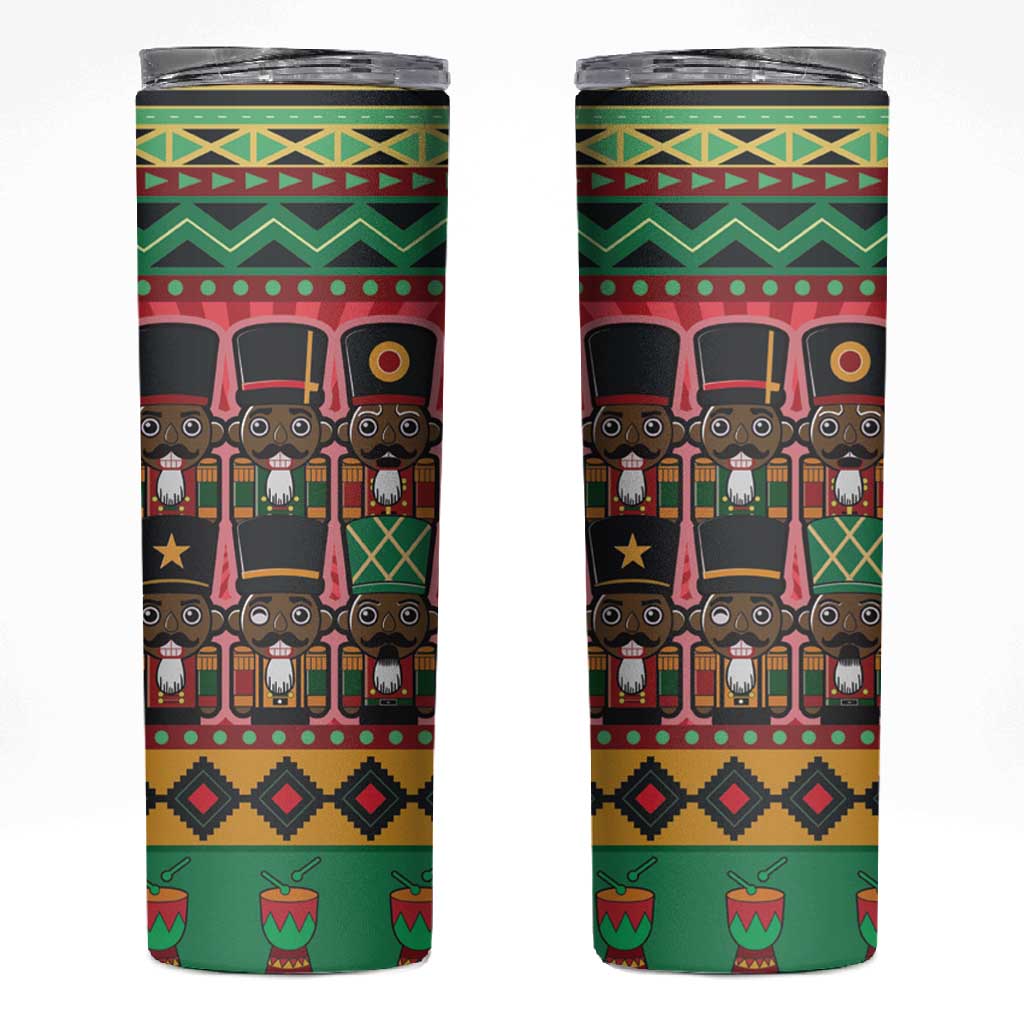 Black Nutcrackers Skinny Tumbler Afro Christmas