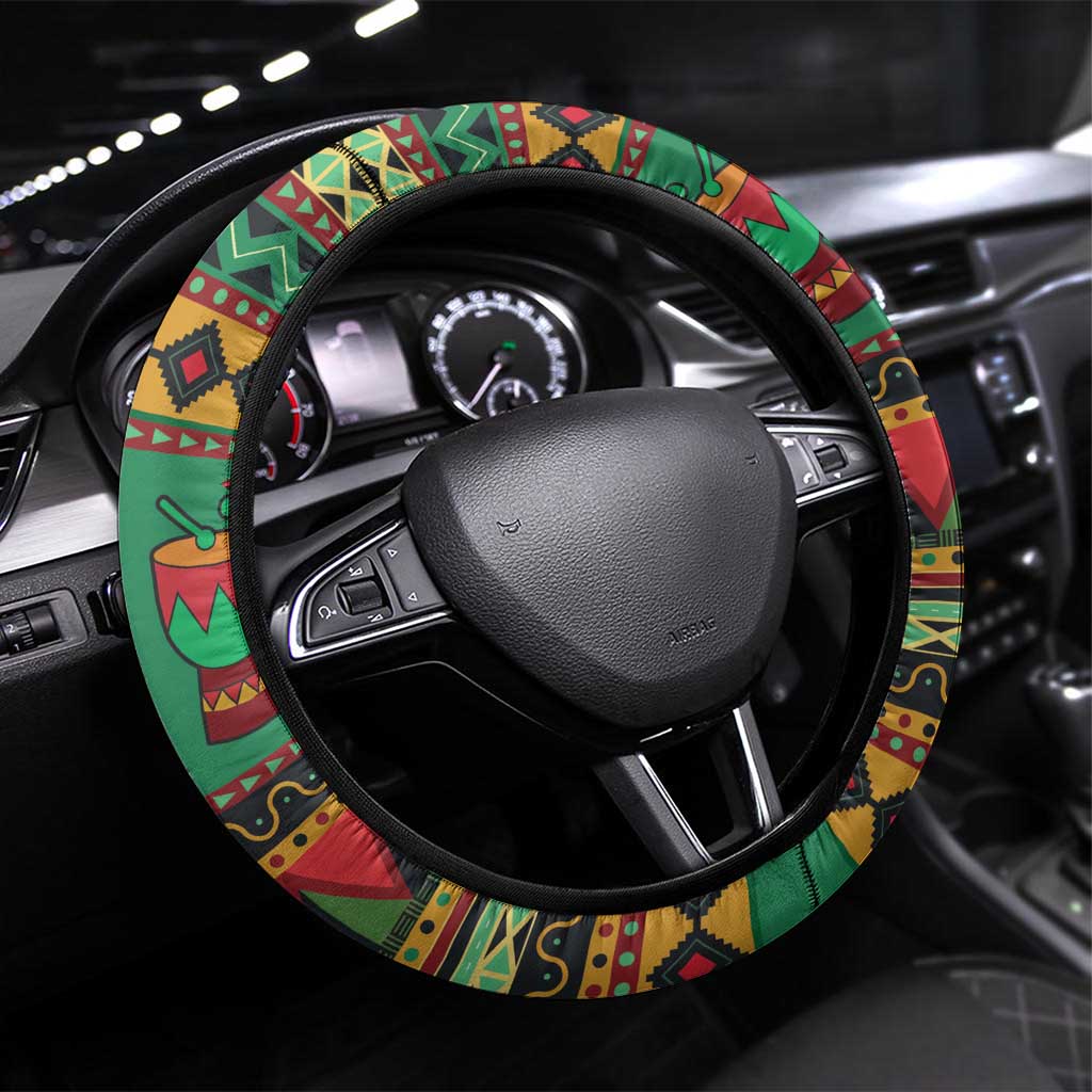 Black Nutcrackers Steering Wheel Cover Afro Christmas