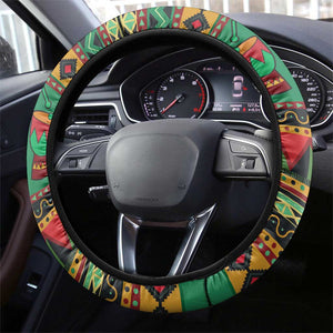 Black Nutcrackers Steering Wheel Cover Afro Christmas