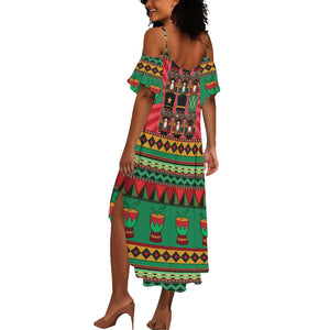 Black Nutcrackers Summer Maxi Dress Afro Christmas