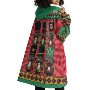 Black Nutcrackers Wearable Blanket Hoodie Afro Christmas