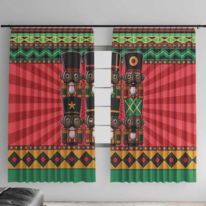 Black Nutcrackers Window Curtain Afro Christmas