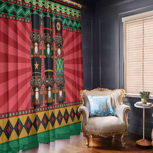 Black Nutcrackers Window Curtain Afro Christmas