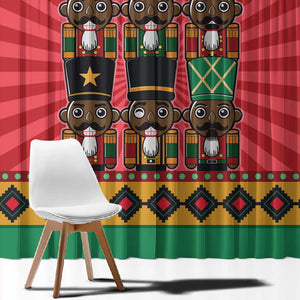 Black Nutcrackers Window Curtain Afro Christmas