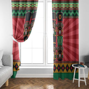 Black Nutcrackers Window Curtain Afro Christmas