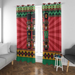 Black Nutcrackers Window Curtain Afro Christmas