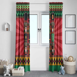 Black Nutcrackers Window Curtain Afro Christmas