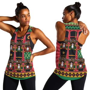 Black Nutcrackers Women Racerback Tank Afro Christmas