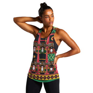 Black Nutcrackers Women Racerback Tank Afro Christmas