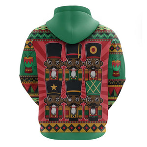 Black Nutcrackers Zip Hoodie Afro Christmas