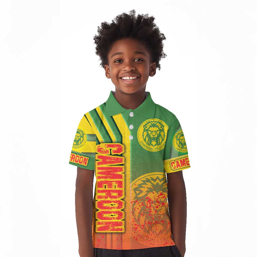 Cameroon Soccer Kid Polo Shirt Indomitable Lions Football - Road To Champion