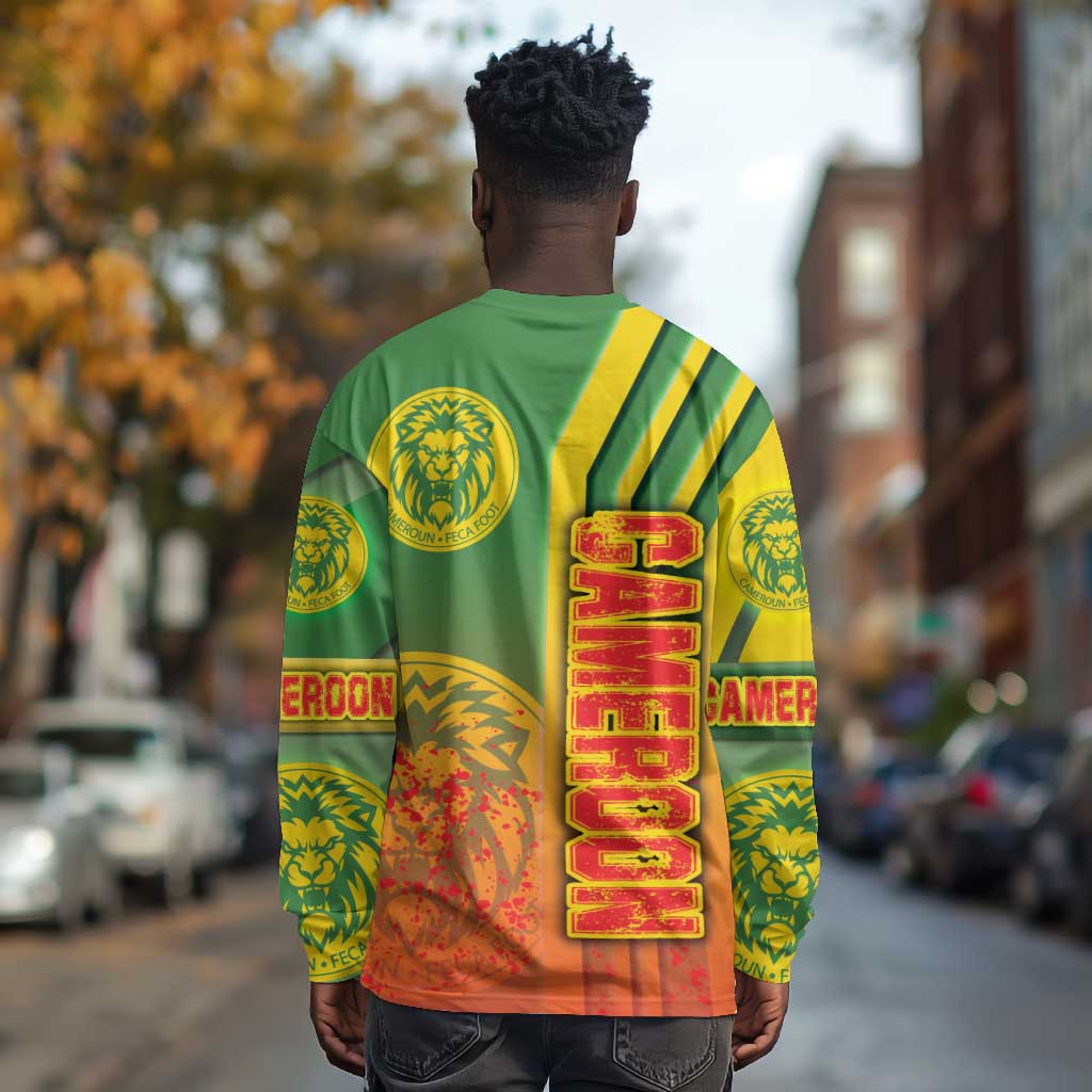 Cameroon Soccer Long Sleeve Shirt Indomitable Lions Football - Road To Champion