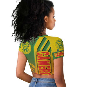 Cameroon Soccer Raglan Cropped T shirt Indomitable Lions Football - Road To Champion