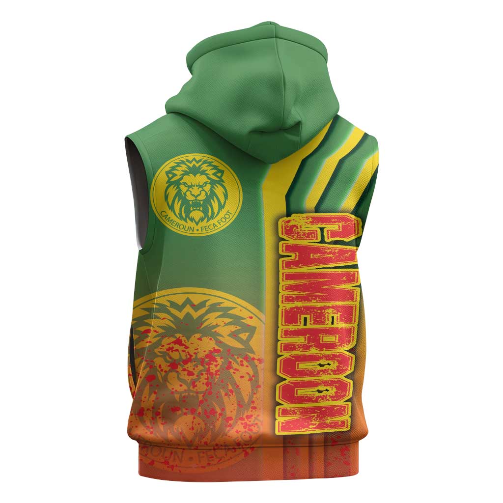 Cameroon Soccer Sleeveless Hoodie Indomitable Lions Football - Road To Champion - African Pride