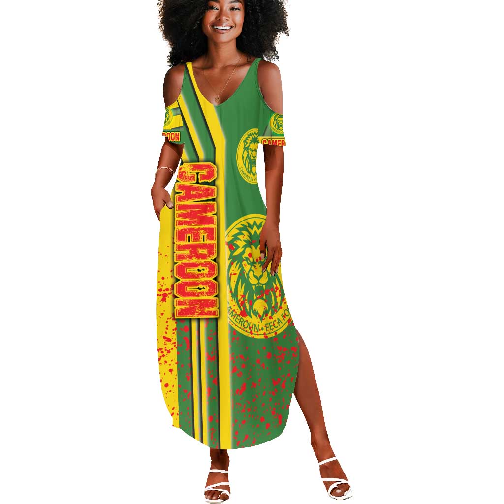 Cameroon Soccer Summer Maxi Dress Indomitable Lions Football - Road To Champion