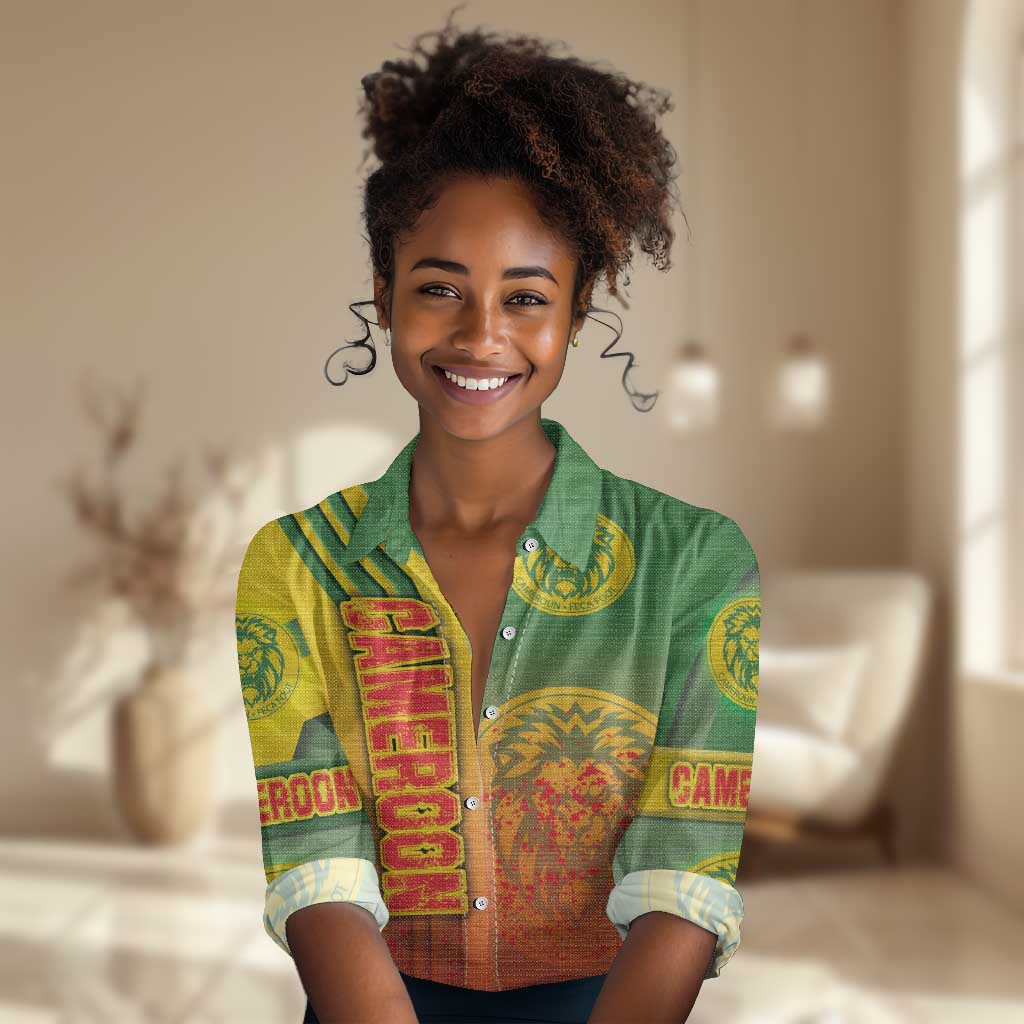 Cameroon Soccer Women Casual Shirt Indomitable Lions Football - Road To Champion