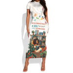 Never Underestimate A Girl Who Loves Reading Books Short Sleeve Bodycon Dress African Book Lovers DT04
