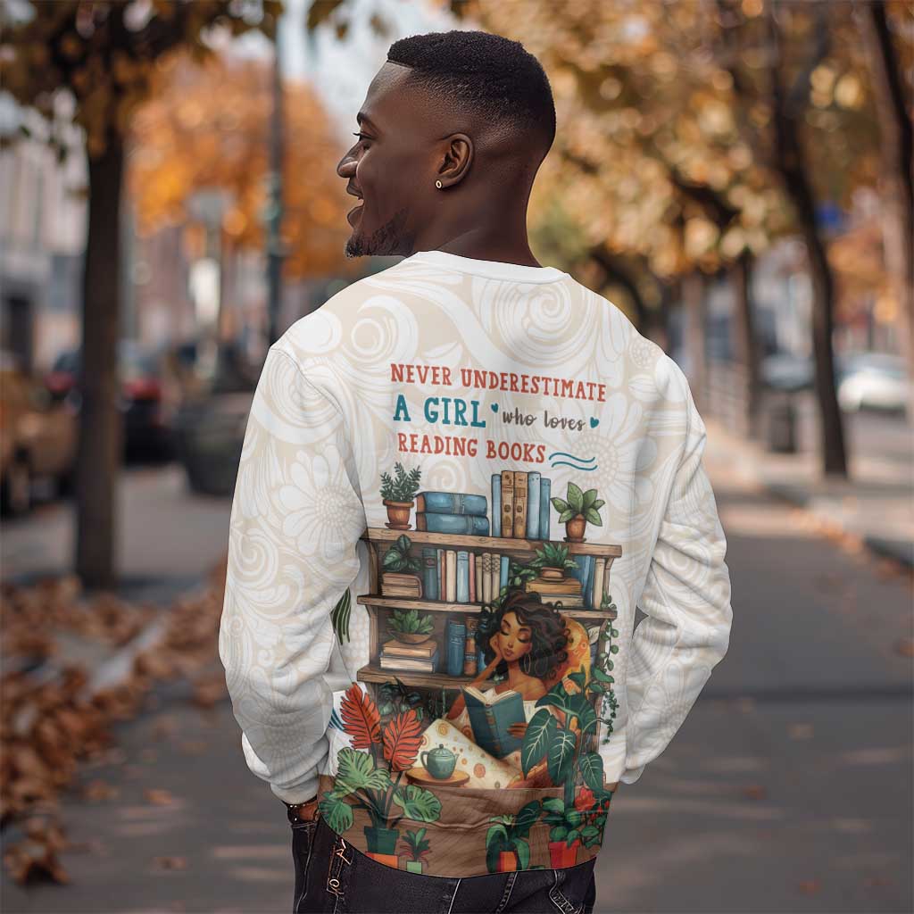 Never Underestimate A Girl Who Loves Reading Books Sweatshirt African Book Lovers