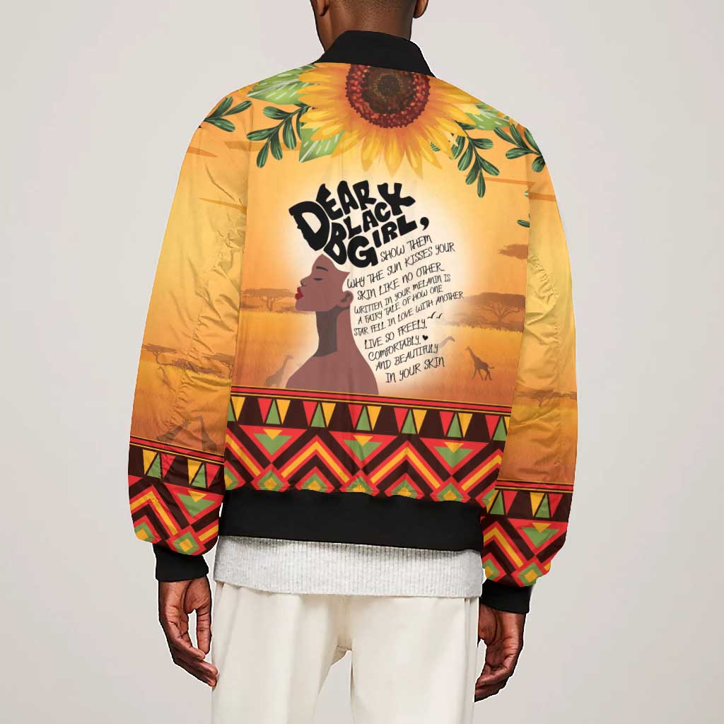 Dear Black Girl Bomber Jacket African Pride Black Women