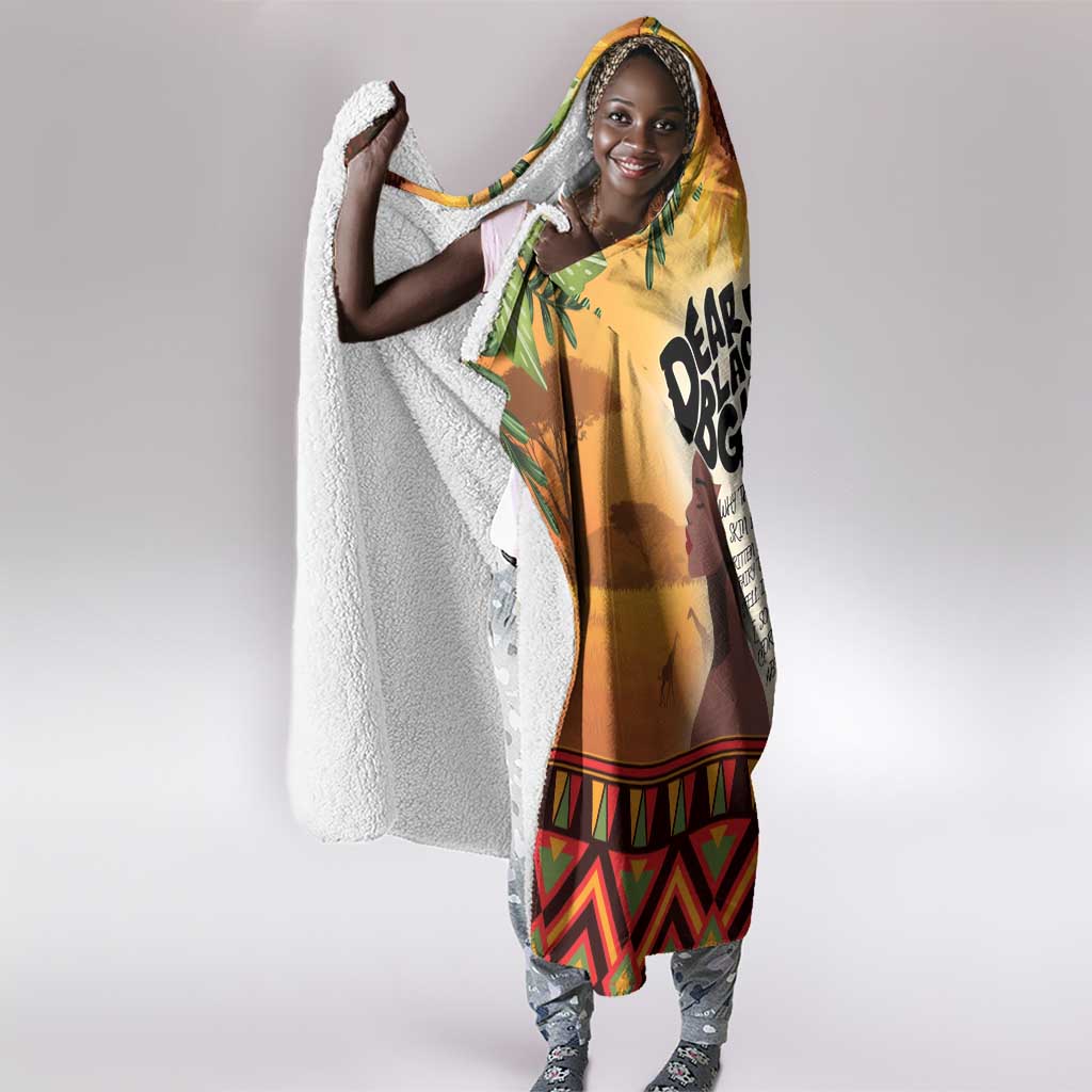 Dear Black Girl Hooded Blanket African Pride Black Women