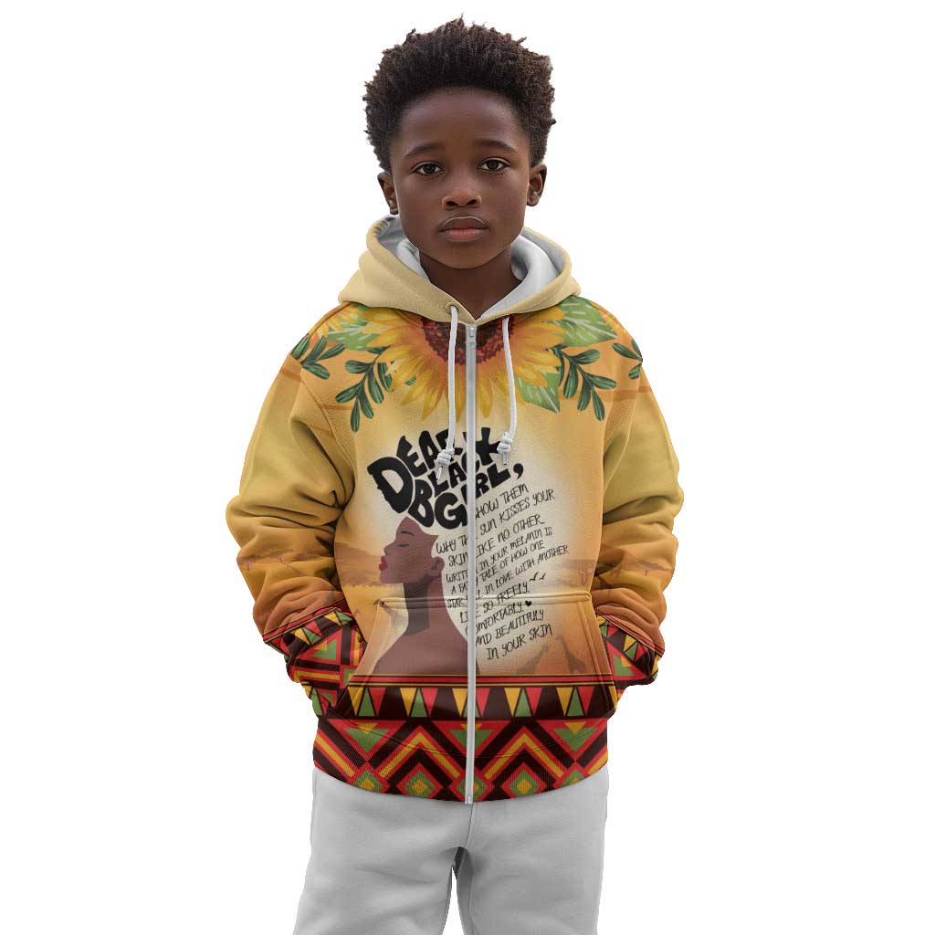 Dear Black Girl Kid Hoodie African Pride Black Women
