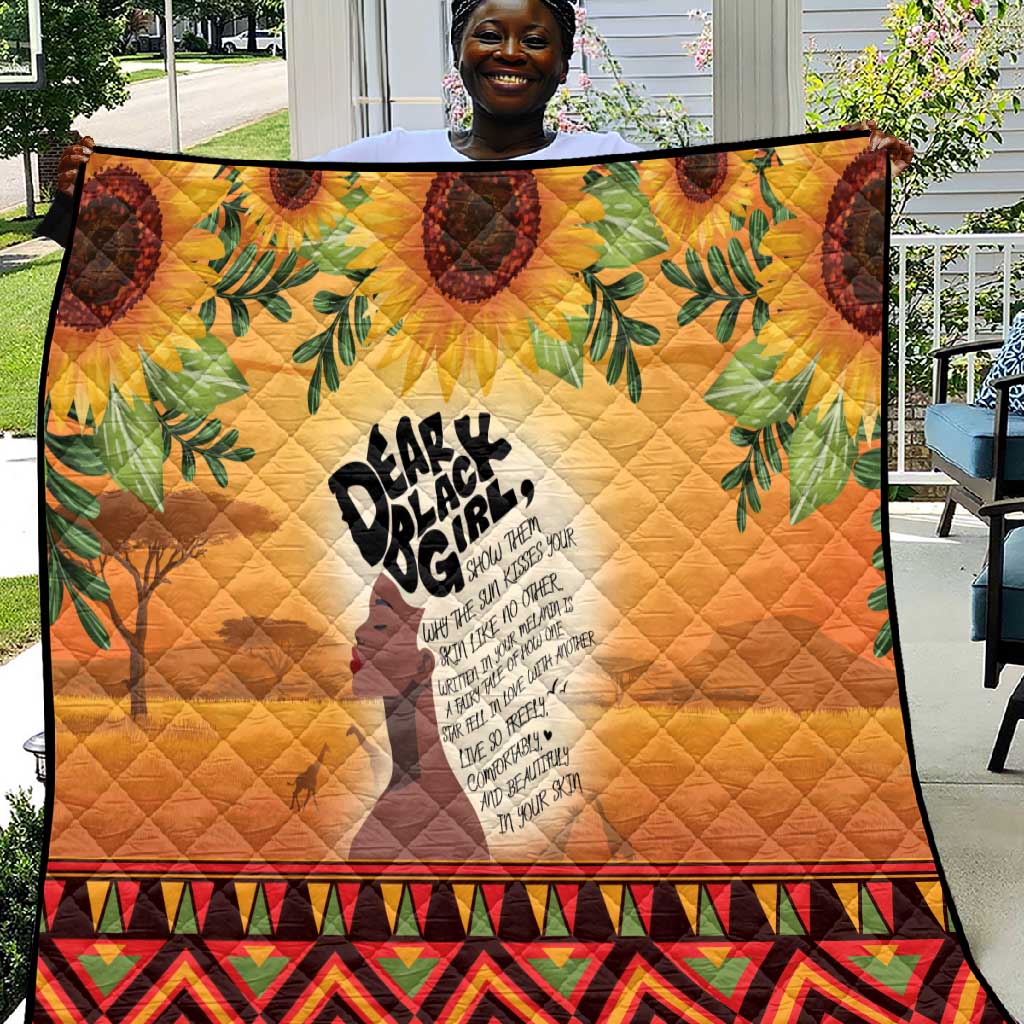 Dear Black Girl Quilt African Pride Black Women