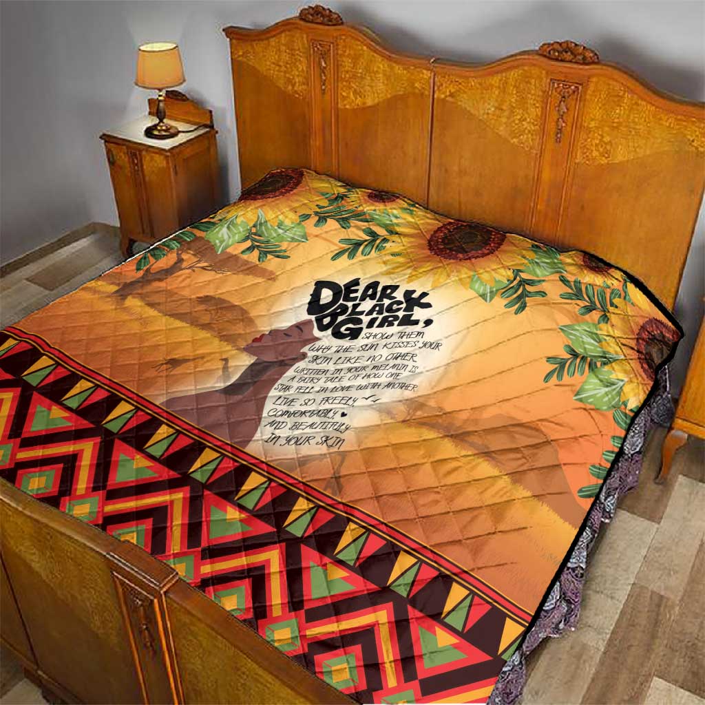 Dear Black Girl Quilt African Pride Black Women