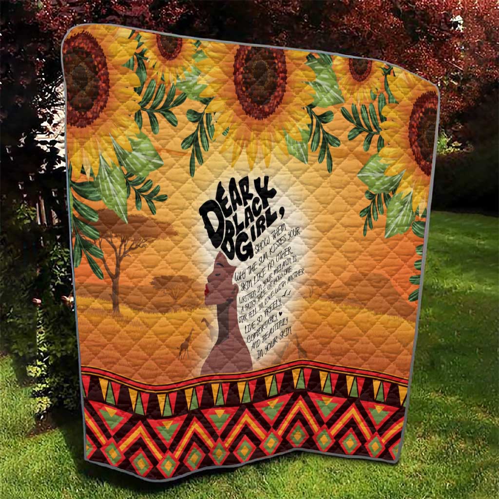 Dear Black Girl Quilt African Pride Black Women