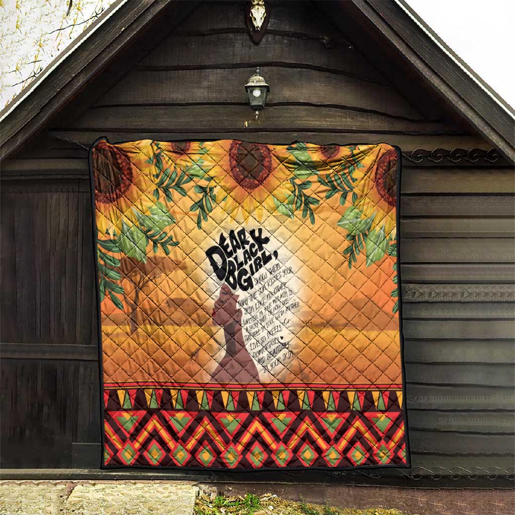 Dear Black Girl Quilt African Pride Black Women