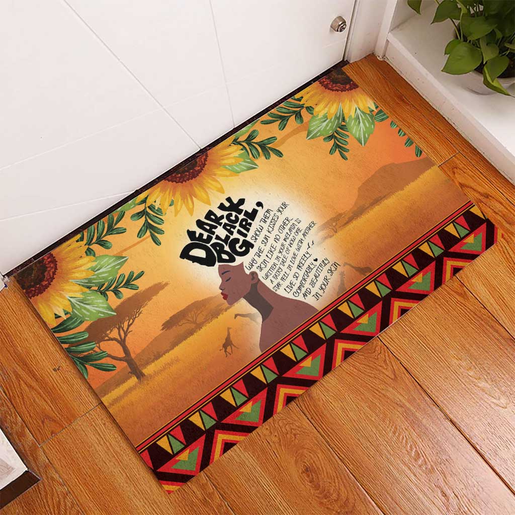 Dear Black Girl Rubber Doormat African Pride Black Women
