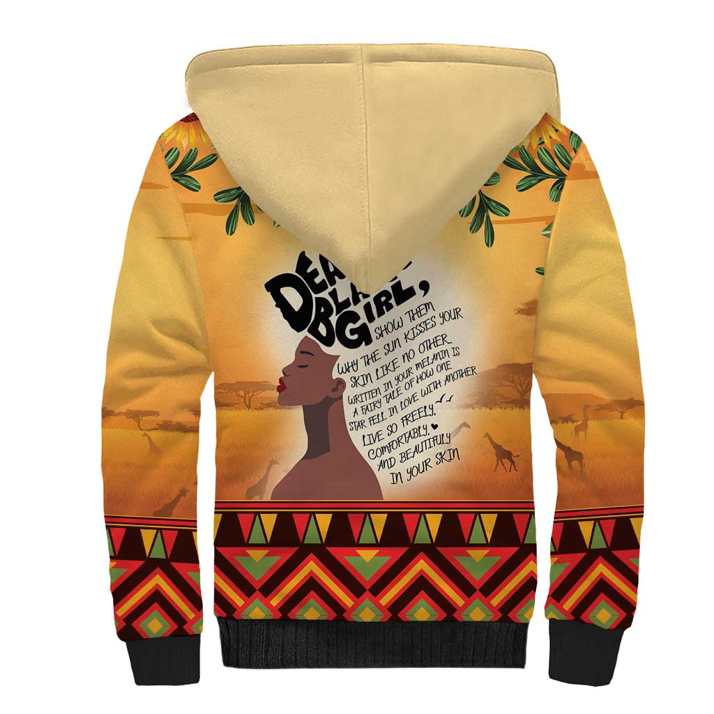 Dear Black Girl Sherpa Hoodie African Pride Black Women