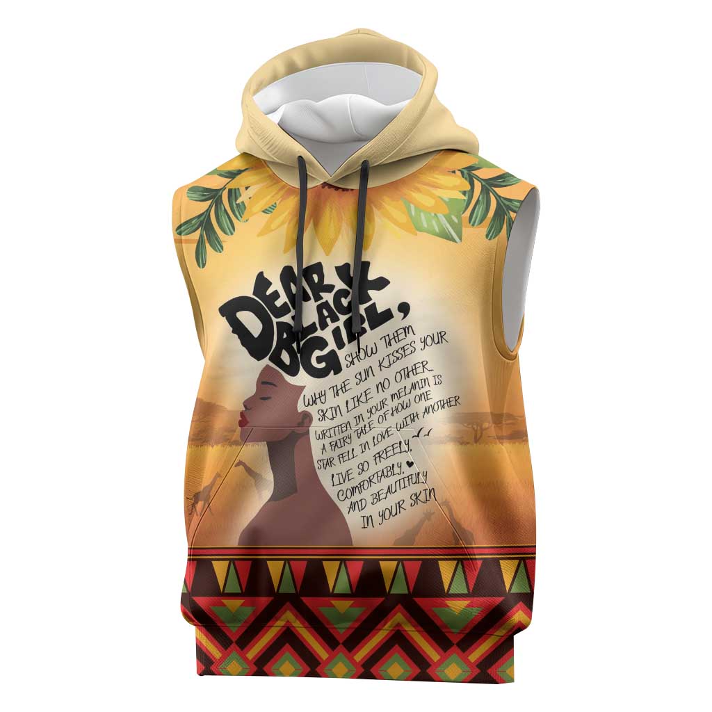 Dear Black Girl Sleeveless Hoodie African Pride Black Women - African Pride