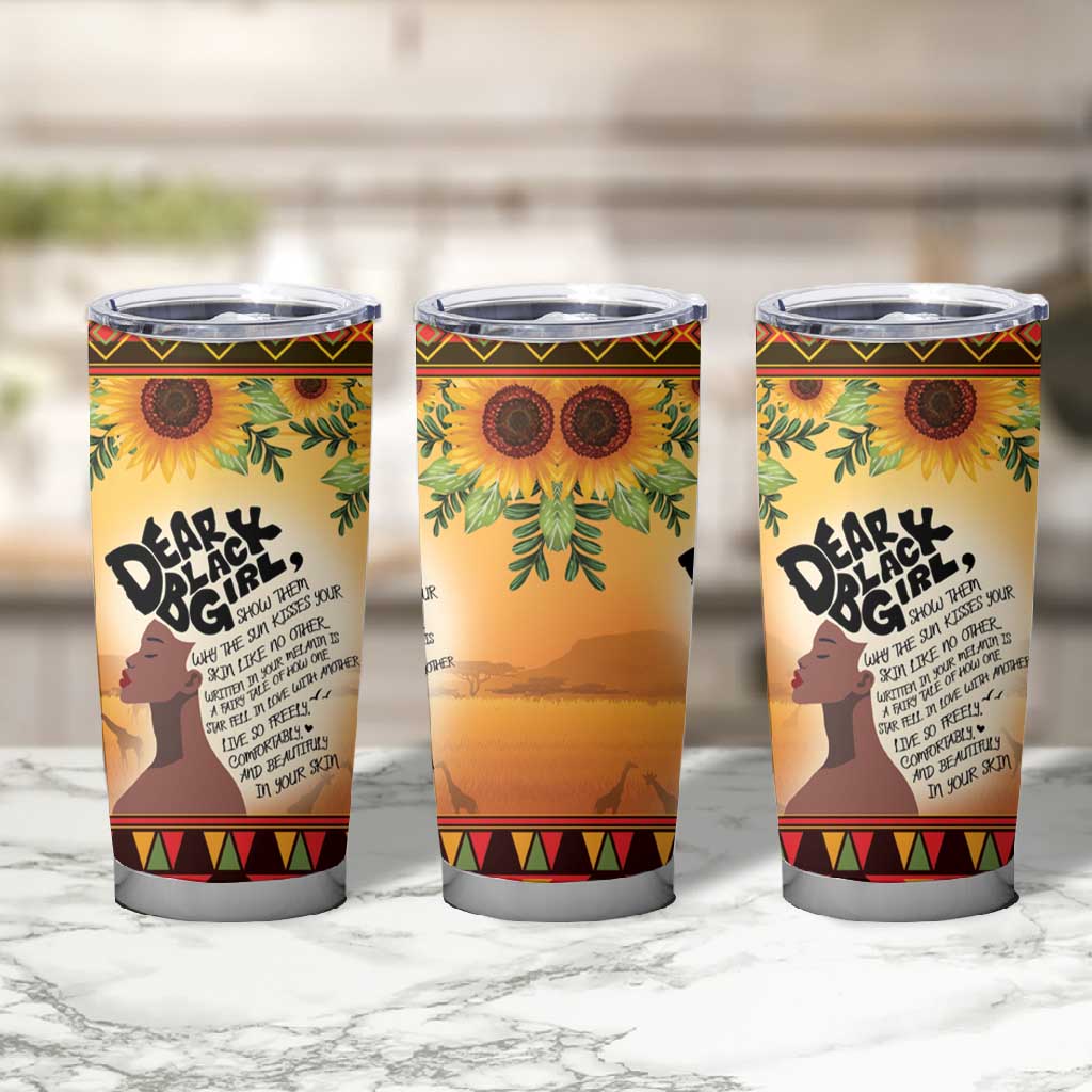 Dear Black Girl Tumbler Cup African Pride Black Women