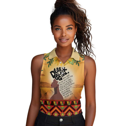 Dear Black Girl Women Sleeveless Polo Shirt African Pride Black Women