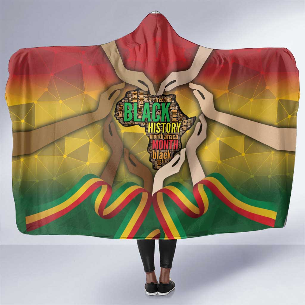 Black History Month Hooded Blanket I Am Black