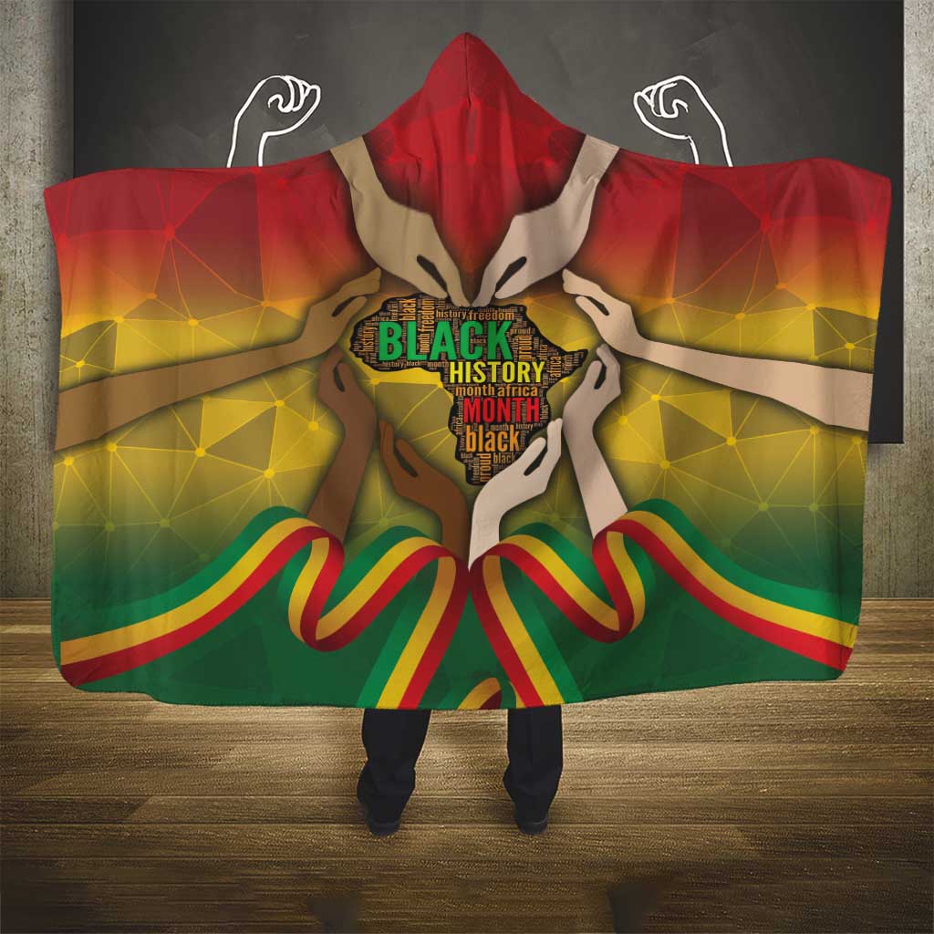 Black History Month Hooded Blanket I Am Black