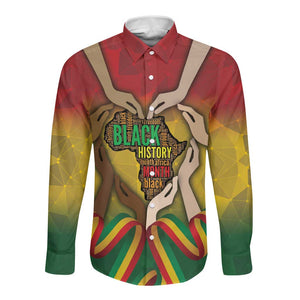 Black History Month Long Sleeve Button Shirt I Am Black
