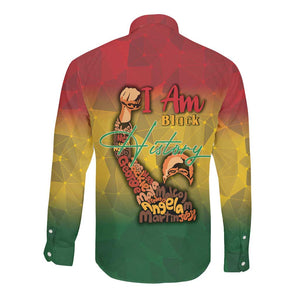 Black History Month Long Sleeve Button Shirt I Am Black