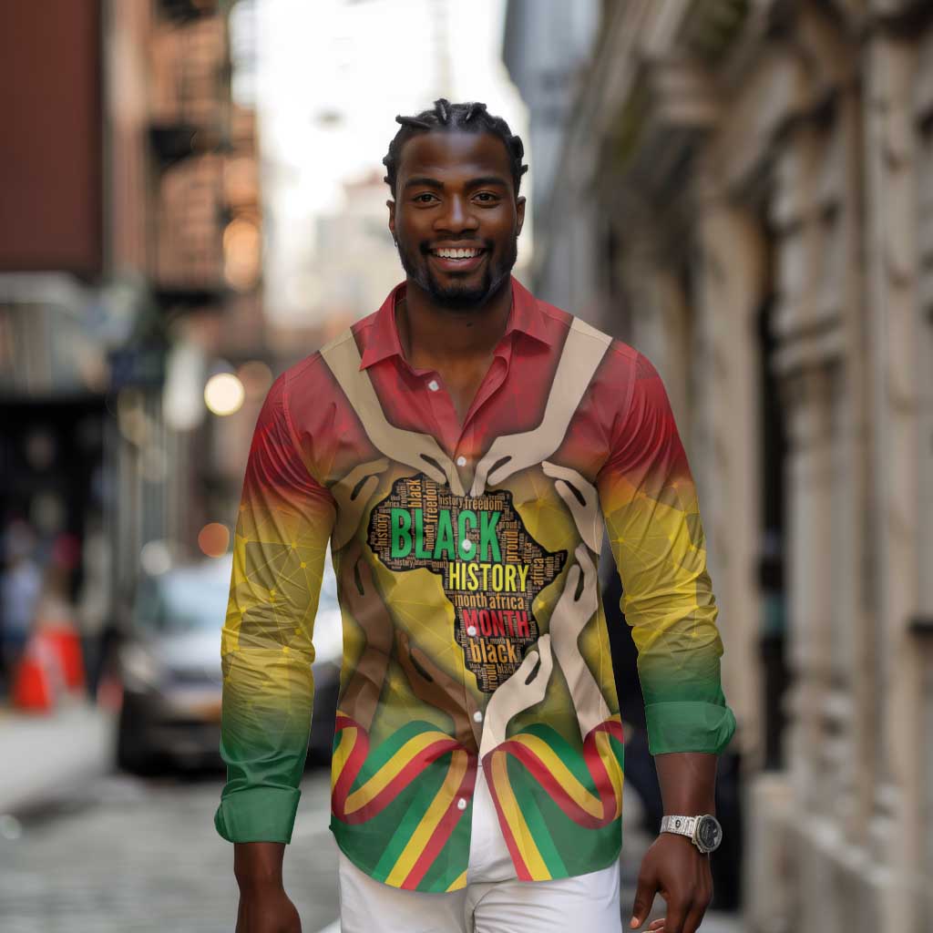 Black History Month Long Sleeve Button Shirt I Am Black
