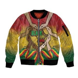 Black History Month Sleeve Zip Bomber Jacket I Am Black