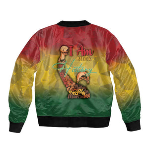 Black History Month Sleeve Zip Bomber Jacket I Am Black