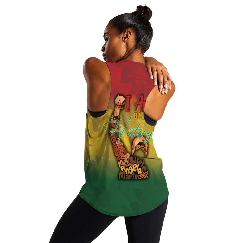 Black History Month Women Racerback Tank I Am Black