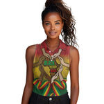 Black History Month Women Sleeveless Polo Shirt I Am Black