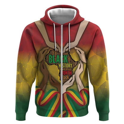 Black History Month Zip Hoodie I Am Black