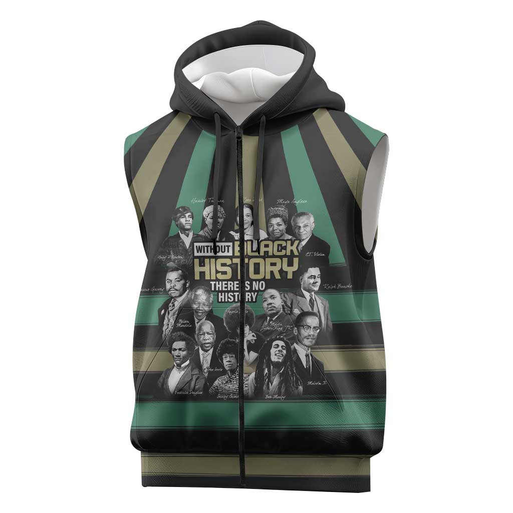 Black History Month Sleeveless Zip Hoodie Civil Rights Leaders - African Pride