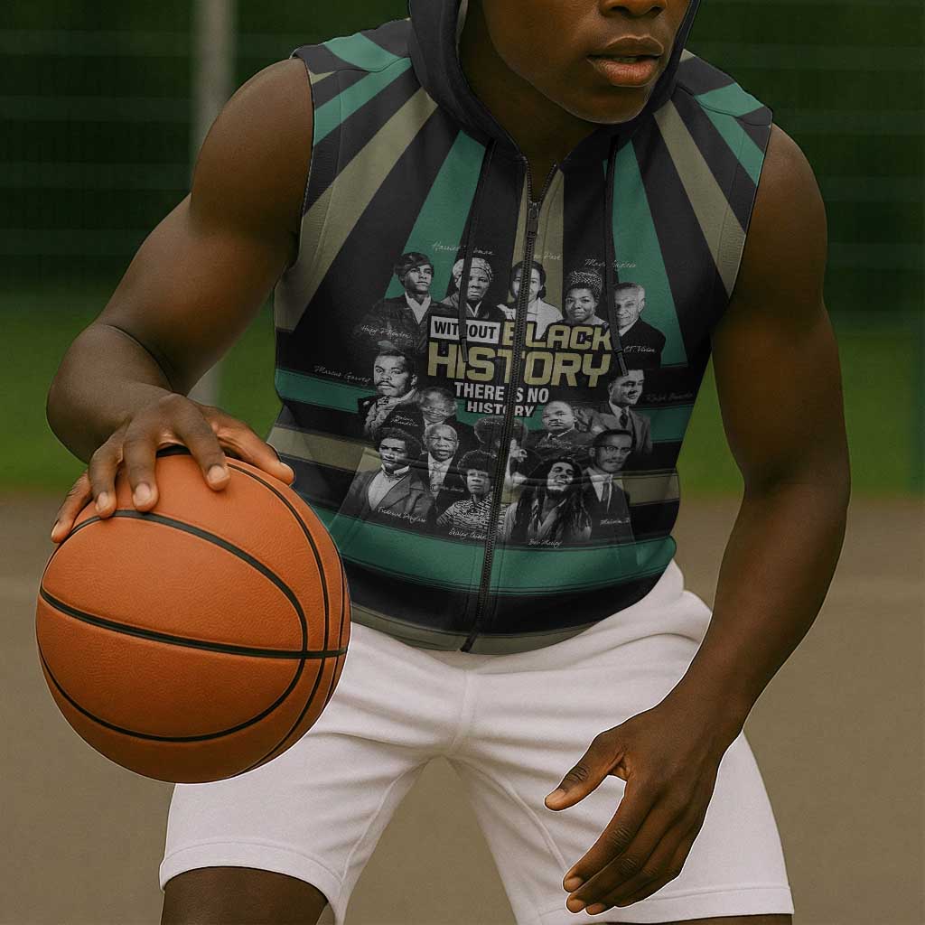 Black History Month Sleeveless Zip Hoodie Civil Rights Leaders - African Pride