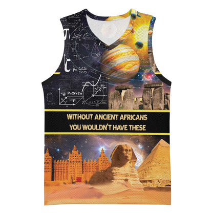 Afro Egyptian Pyramids Basketball Jersey Ancient African Achievements Galaxy DT04
