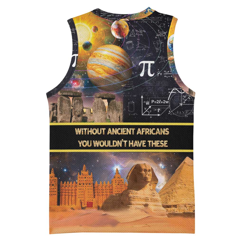 Afro Egyptian Pyramids Basketball Jersey Ancient African Achievements Galaxy DT04
