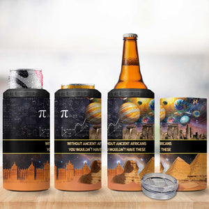 Afro Egyptian Pyramids 4 in 1 Can Cooler Tumbler Ancient African Achievements Galaxy